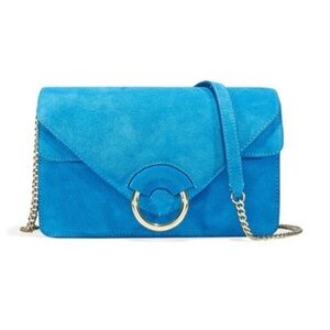 Banana republic Blue Suede Chain Strap Clutch